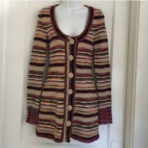 Anthro*Sleeping On Snow*Autumn Sun Sweater Coat - Picture 4 of 4